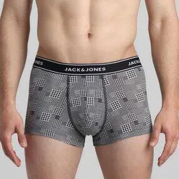 jack & jones Men Herringbone Print Trunks with Elasticated Waist-picture-9