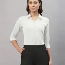Women Regular Fit Shirt with Spread Collar-image-1