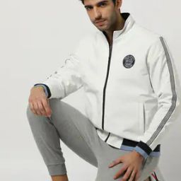 Track Jacket with Chest Logo Applique-image-56