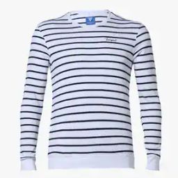 Striped Sweatshirt with Logo Print-image-83