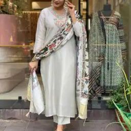 Women Embroidery A-line Kurta Set-image-65