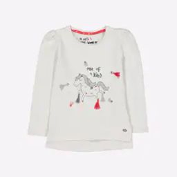 Unicorn Print Crew-Neck T-shirt with Tassels-21