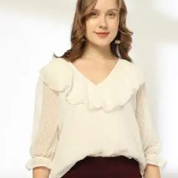 Women Swiss-Dot Fitted Top-image-25