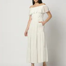 Women Swiss-Dot Pattern Tiered Dress-image-1