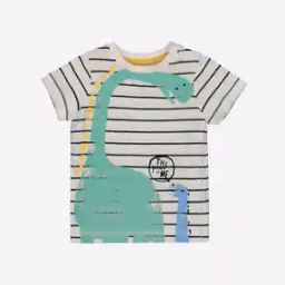 Striped Crew-Neck T-shirt with Dinosaur Print-picture-15