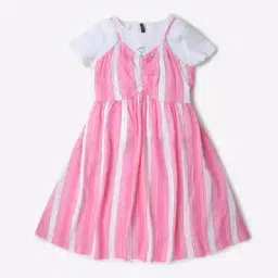 T-shirt with Striped Dress-image-69