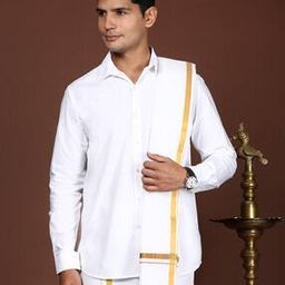 Men Regular Fit Stole with Contrast Border-image-88