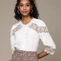 Relaxed Fit Shirt with Lace Panels-image-5