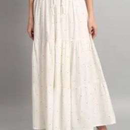 Women Micro Print Flared Skirt-picture-23