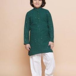 Embroidered Mandarin Neck Kurta Salwar Set-image-78
