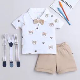 Boys Printed T-Shirt with Shorts-image-39