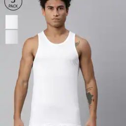Pack of 3 Cotton Sleeveless Vests-image-21