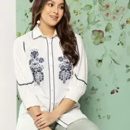 Women Regular Fit Embroidered Top-image-30