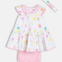 Girls Printed Fit & Flare Dress-image-5