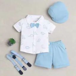 Boys Printed 4-Piece Shirt & Shorts Set-23