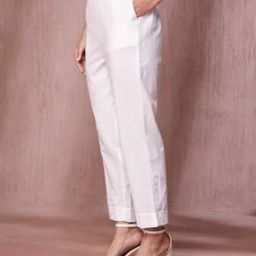 Flat Front Slim Fit Pants with Insert Pockets-image-2
