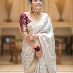 Women Kanjivaram Zari Woven Saree with Unstitched Blouse Piece-image-48