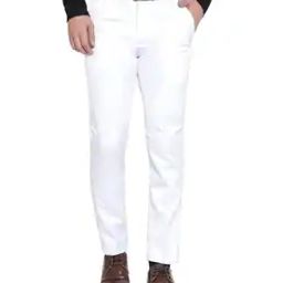 Men Slim Fit Flat-Front Trousers-image-11