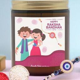 Lemongrass Scented Candle with Rakhi & Roli Chawal-44