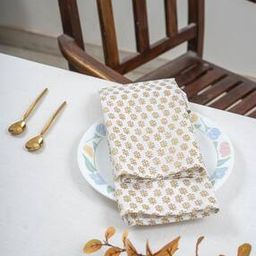 Pack Of 6 Leaf Printed Square Shaped Napkin Set-image-9