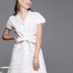 Embroidered Shirt Dress with Belt-picture-36