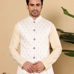Men Printed Regular Fit Nehru Jacket-image-24