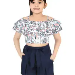 Floral Print Top with Shorts Set-image-11