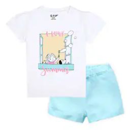 Typographic Print Shorts & Top Set-image-76