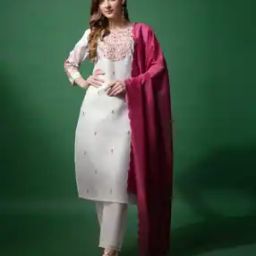 Women Embroidered Straight Kurta with Pants & Dupatta-image-15