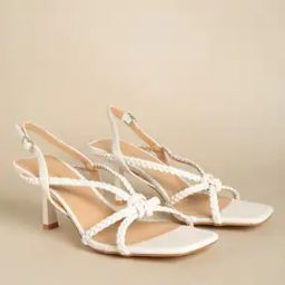 Braided Slingback Kitten Heels with Buckle Closure-image-73