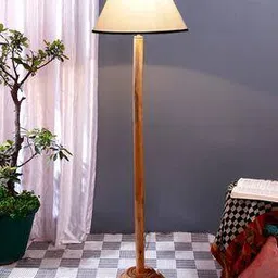 Floor Lamp with Wooden Shade-image-99