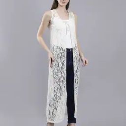 Women Front-Open Shrug with Lace Detail-7