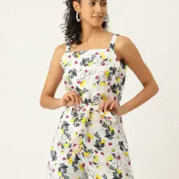 Floral Print Playsuit with Waist Tie-Up-image-40