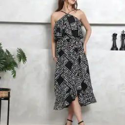 Shein Casual Midi Length Sleeveless Tulip Hem A-line Dress-image-18
