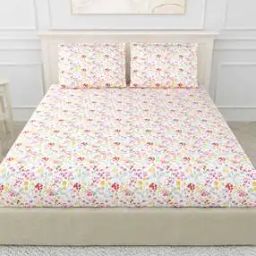 haus & kinder 186 TC Floral Print King Size Bedsheet with Pillow Covers-picture-41