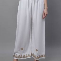 Embroidered Palazzos with Elasticated Waist-picture-41