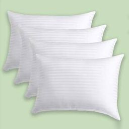 Set of 4 Striped Microfiber Filled Pillows 24" x 16"-27