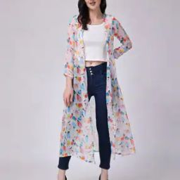 Women Floral Print Front-Open Shrug-image-93