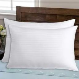 avi Set of 2 Striped Microfiber Filled Bed Pillows 27" x 17"-picture-23