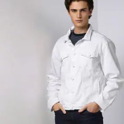 Button-Down Trucker Jacket with Flap Pockets-image-37