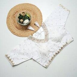 Women Embellished Back-Open Blouse-17