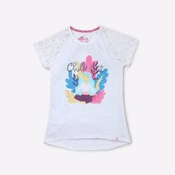 Graphic Print High-Low Round-Neck Top-image-32