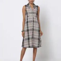Checked Shirt Dress-image-5