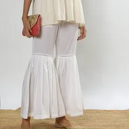 Women Sharara Pants with Insert Pockets-image-60