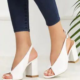 Peep-Toe Slingback Chunky Heeled Sandals-45