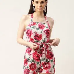 Floral Print Halter-Neck Playsuit-picture-14