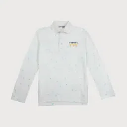 Speckled Polo T-shirt with Typographic Print-27