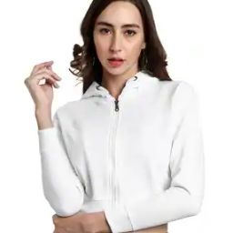 Women Zip-Front Regular Fit Crop Hoodie-picture-8