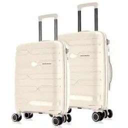 Set of 2 Paris Number Lock Trolley Bags - S | M-6