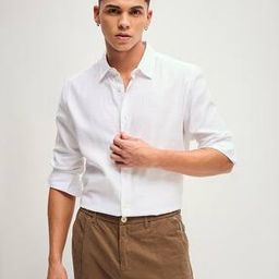 Men Slim Fit Shirt with Spread Collar-image-45